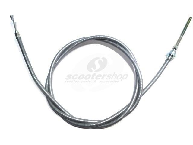 Cable brake front Piaggio, with sleeve and pear nipple, for Vespa PK50-125 XL, Automatica. For Vespa PK with plastic levers, you must use nipple code 12401